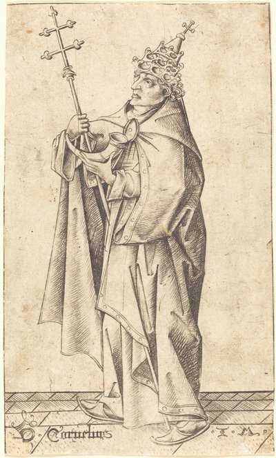 Św. Korneliusz, c. 1470. autorstwa Israhel van Meckenem