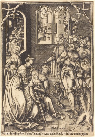 Śmierć Lukrecji, c. 15001503. autorstwa Israhel van Meckenem