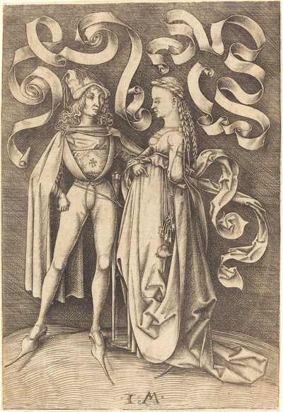 Rycerz i Pani, c. 14951503. autorstwa Israhel van Meckenem
