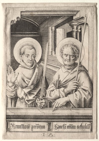 Dwunastu apostołów: św. Szymon (?) i św. Mateusz autorstwa Israhel van Meckenem
