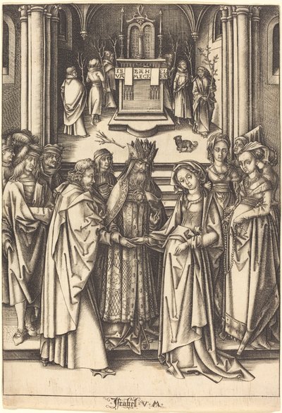 Małżeństwo Dziewicy autorstwa Israhel van Meckenem after Hans Holbein the Elder