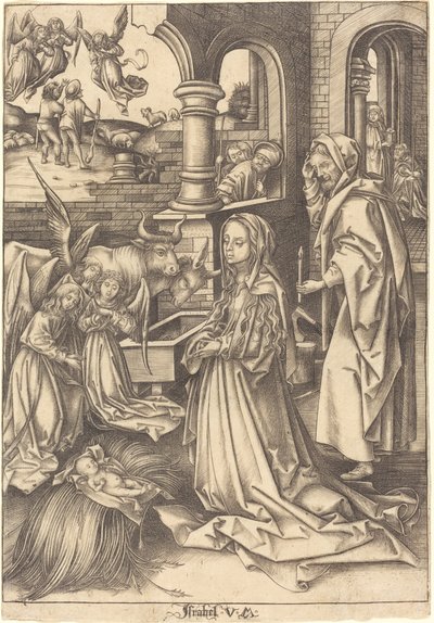 Narodzenie Chrystusa autorstwa Israhel van Meckenem after Hans Holbein the Elder