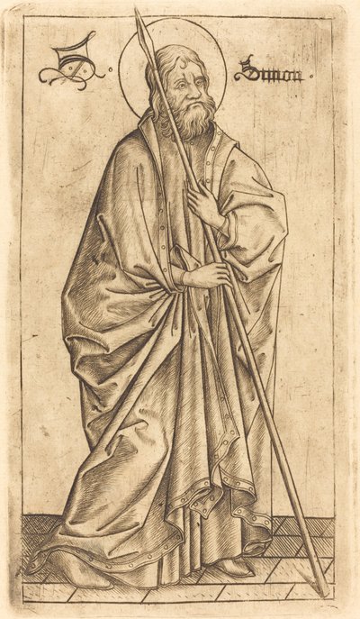 Święty Tomasz (?) lub Święty Szymon (?) autorstwa Israhel van Meckenem after Master E.S.