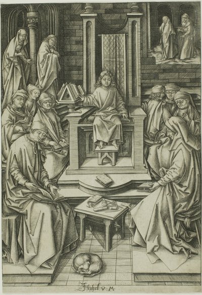 Chrystus wśród lekarzy autorstwa Israhel van Meckenem the younger
