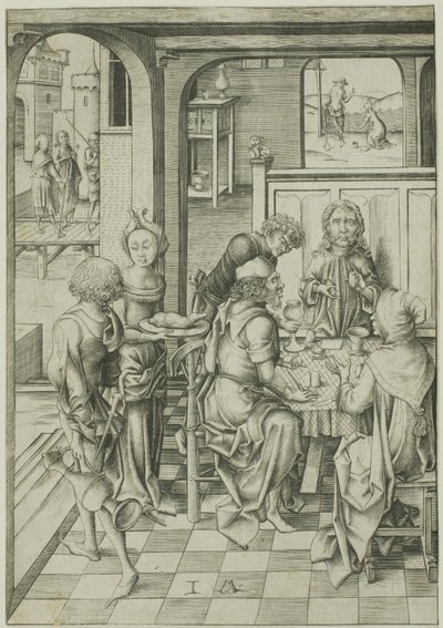 Chrystus w Emaus autorstwa Israhel van Meckenem the younger