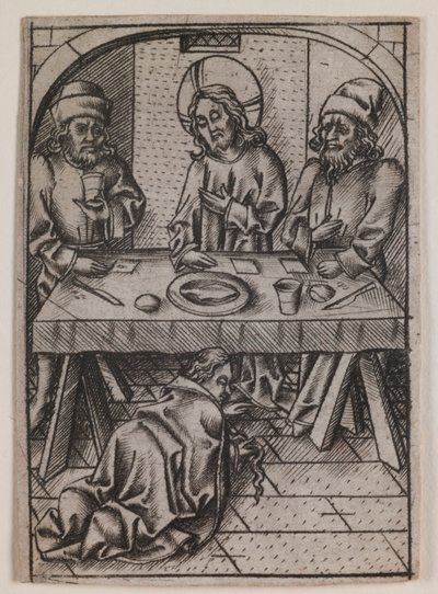 Maria Magdalena myjąca stopy Chrystusa autorstwa Israhel van Meckenem the younger