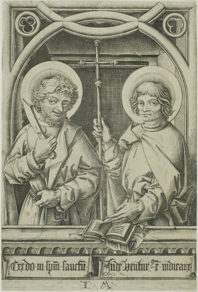 Święty Bartłomiej i święty Filip z Dwunastu Apostołów autorstwa Israhel van Meckenem the younger