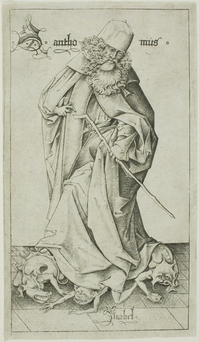 Święty Antoni autorstwa Israhel van Meckenem the younger