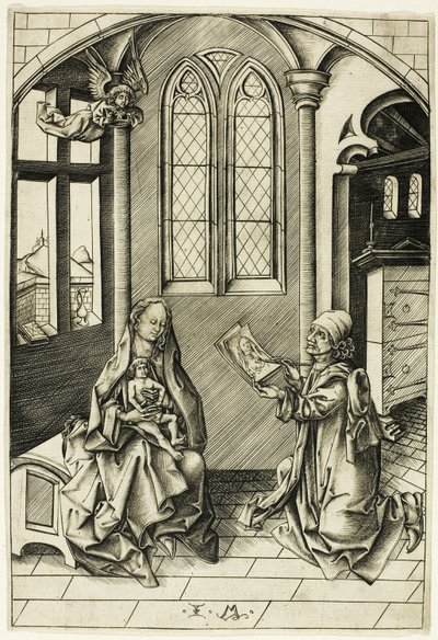 Święty Łukasz przedstawiający Madonnę autorstwa Israhel van Meckenem the younger