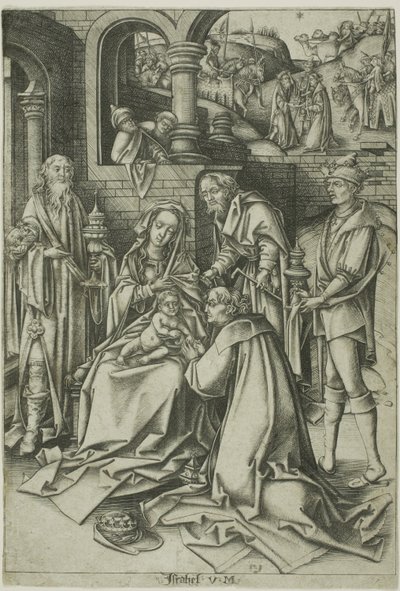 Adoracja Trzech Króli autorstwa Israhel van Meckenem the younger