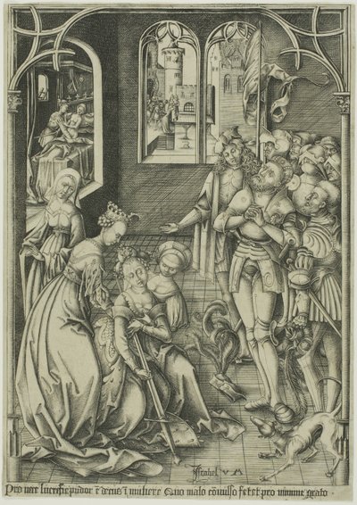 Samobójstwo Lukrecji autorstwa Israhel van Meckenem the younger