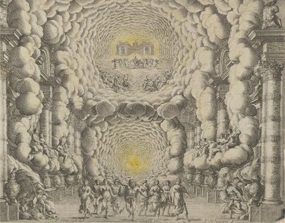 Projekt scenografii teatralnej Giacomo Torelli da Fano do baletu „Les Noces de...”, 1654 autorstwa Israël Silvestre