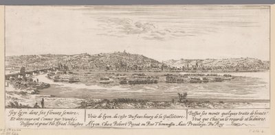 Widok na Lyon z przedmieściami Guillotière Veue de Lyon du coste Du fauxbourg de la Guillotiere (tytuł na obiekcie) autorstwa Israël Silvestre