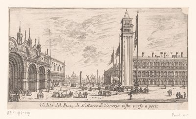 Widok na Plac św. Marka w Wenecji Veduta del Piazza di St. Marco di Venezia vista verso il porto (tytuł na obiekcie) Widoki Rzymu i Wenecji (tytuł serii) Vues de Rome et de Venise (tytuł serii) autorstwa Israël Silvestre