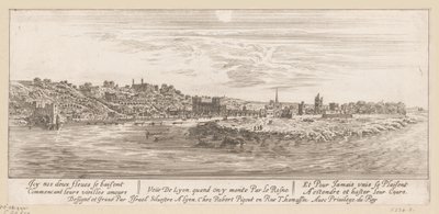 Widok z Renu na Lyon Veue de Lyon quand on y monte par le Rosne (tytuł na obiekcie) autorstwa Israël Silvestre