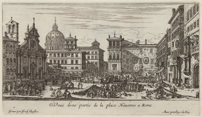 Widok części Piazza Navona w Rzymie autorstwa Israël Silvestre