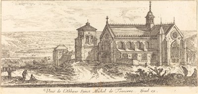 Widok na opactwo Saint Michel de Tonnerre autorstwa Israël Silvestre