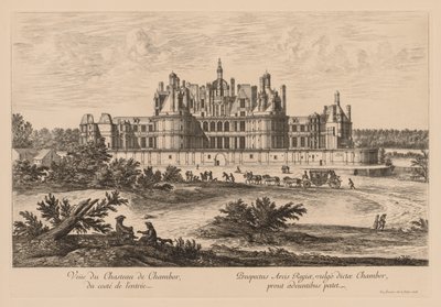 Widok na Château de Chambord, od strony wejścia autorstwa Israël Silvestre