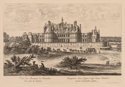 Widok na Château de Chambord, od strony wejścia, 1678. autorstwa Israël Silvestre