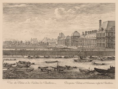 Widok na Pałac i Ogrody Tuileries od strony nabrzeża, 1670. autorstwa Israël Silvestre