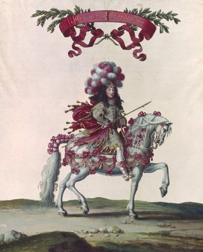 Filip I (1640-1701) Książę Orleanu jako król Persji, część karuzeli podarowanej przez Ludwika XIV (1638-1715) przed Tuileries, 5 czerwca 1662 autorstwa Israël Silvestre the Younger