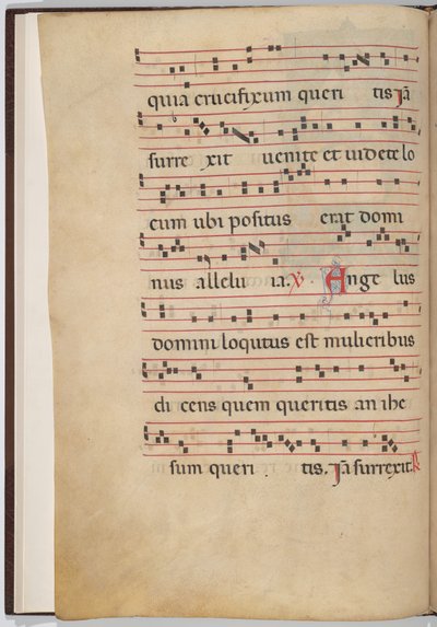 Karta 1 z fragmentu antyfonalnego (verso) autorstwa Italian 13th Century