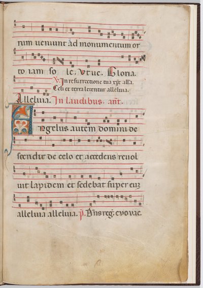 Karta 3 z fragmentu antyfonalnego autorstwa Italian 13th Century