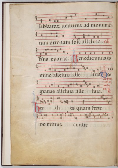 Karta 4 z fragmentu antyfonalnego (verso) autorstwa Italian 13th Century