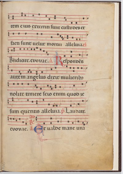 Karta 4 z fragmentu antyfonalnego autorstwa Italian 13th Century