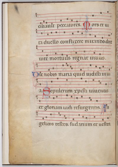 Karta 6 z fragmentu antyfonalnego (verso) autorstwa Italian 13th Century