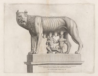Wilk Kapitoliński z Romulusem i Remusem autorstwa Italian 16th Century
