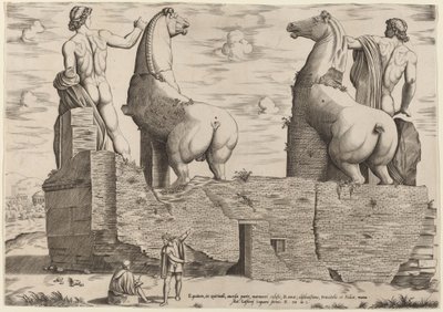 Konie na Kwirynale, po przeciwnej stronie autorstwa Italian 16th Century