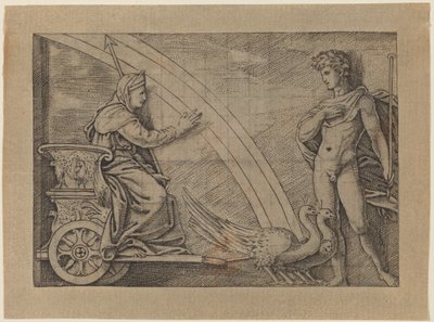 Juno w rydwanie ciągniętym przez pawie autorstwa Italian 16th Century