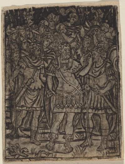 Rzymski generał przemawiający do swoich wojsk autorstwa Italian 16th Century
