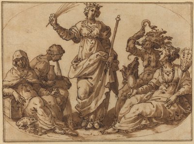 Cnota triumfująca nad wadami autorstwa Italian 16th Century