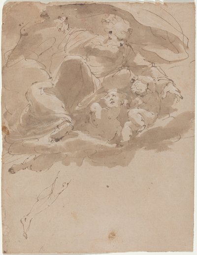 Bóg Ojciec z Aniołami autorstwa Italian 17th Century