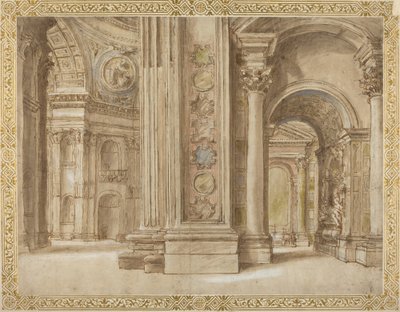 Wnętrze Bazyliki Świętego Piotra w Rzymie autorstwa Italian 17th Century