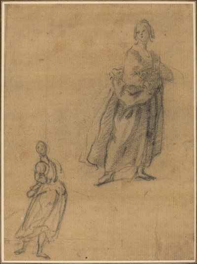 Dwa studia o stojącej kobiecie autorstwa Italian 17th Century