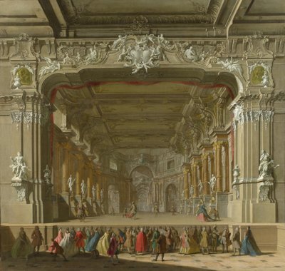 Wnętrze teatru, początek XVIII wieku. autorstwa Italian Master