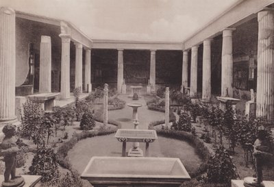 Casa Dei Vettii, Peristilio, Dom Vettii, Perystyl (zdjęcie czarno-białe) autorstwa Italian Photographer