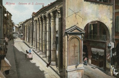 Kolumny San Lorenzo, Mediolan (kolorowe zdjęcie) autorstwa Italian Photographer
