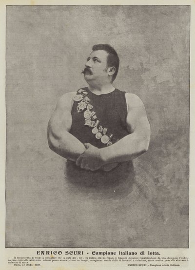Enrico Scuri, mistrz Włoch w zapasach autorstwa Italian Photographer