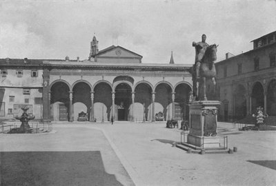 Florencja, kościół SS Annunziata (zdjęcie czarno-białe) autorstwa Italian Photographer