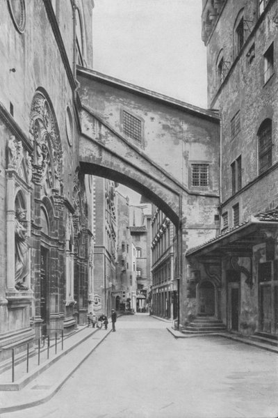Florencja, kościół Orsanmichele (zdjęcie czarno-białe) autorstwa Italian Photographer
