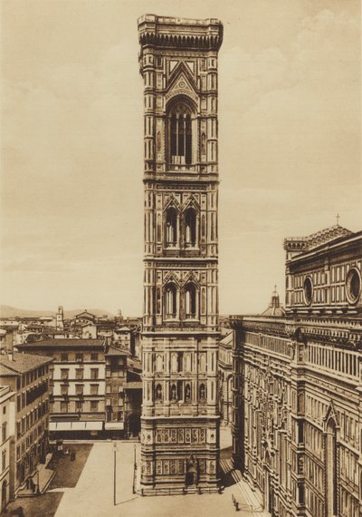 Firenze / Florencja: Katedra, Dzwonnica, Giotto (zdjęcie czarno-białe) autorstwa Italian Photographer