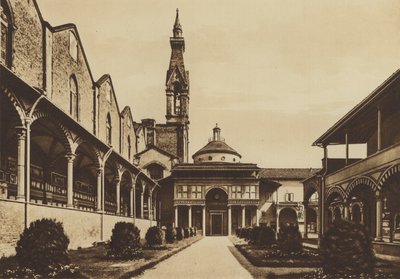 Firenze / Florencja: Kościół S Croce, Klasztor (zdjęcie b / w) autorstwa Italian Photographer
