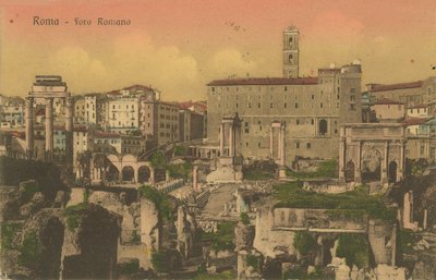 Forum Romanum, Rzym. Pocztówka wysłana w 1913 r. autorstwa Italian Photographer