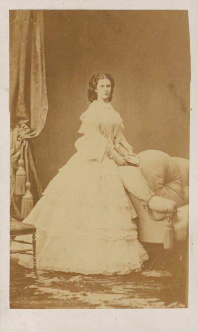 Maria Sophie z Bawarii, królowa małżonka Franciszka II, król Obojga Sycylii (zdjęcie czarno-białe) autorstwa Italian Photographer