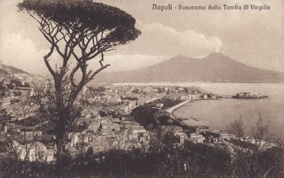 Neapol - Neapol, panorama z grobowca Wergiliusza (zdjęcie czarno-białe) autorstwa Italian Photographer
