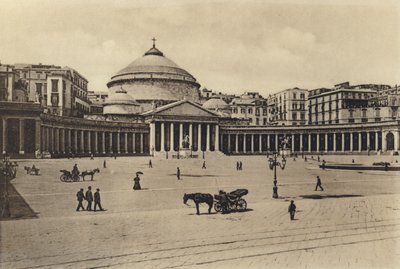 Neapol: Kościół S Francesco Di Paola (zdjęcie czarno-białe) autorstwa Italian Photographer